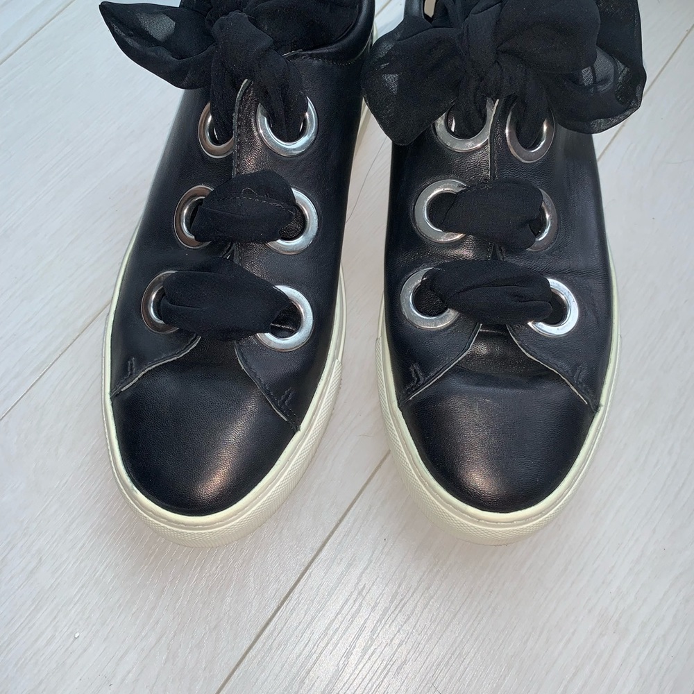 Voile Blanche Vintage Leather Platform Sneakers B&W Size 40 (US 9.5) - Picture 5 of 14